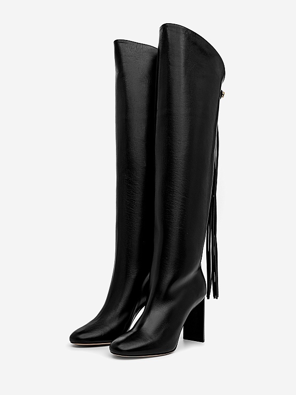 Сапоги (каблук) жен MAISON SKORPIOS Q1W8012-0056 Black - Black calf Tail - 3