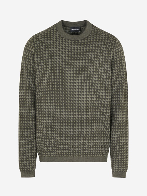 Свитер муж Emporio Armani EM001989 AF14199 F8047 BLACK INK DUSTY OLIVE EGL - 0