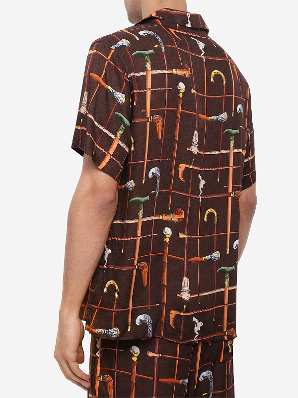 Рубашка муж Drôle de Monsieur K-SH230-VI033-BN BROWN - 4