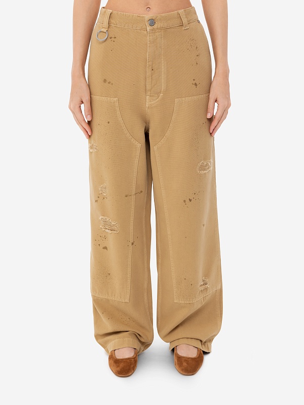 Брюки муж Etudes Studio FRICHE BLEACH DRIP Camel - 4