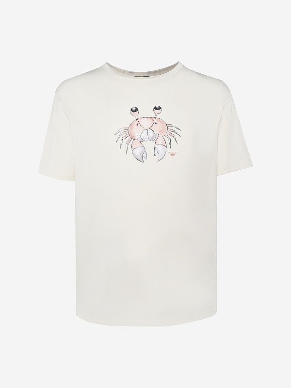 Футболка муж Emporio Armani EM000574 AF20447 F1059 CREAM PRINT CRAB - 0