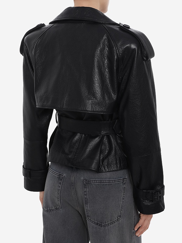 Куртка кожаная жен Burka an-2437 Черный - 4