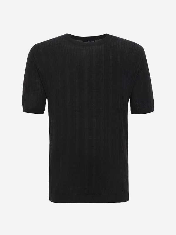 Джемпер с коротким рукавом муж Emporio Armani EM004740 AF23761 O8021 DARK GREY MELANGE - 0