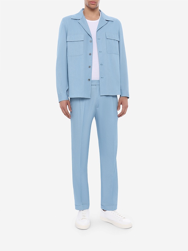 Рубашка муж Fefe Napoli GBOWCHAMBRAY-G101 SKY - 1