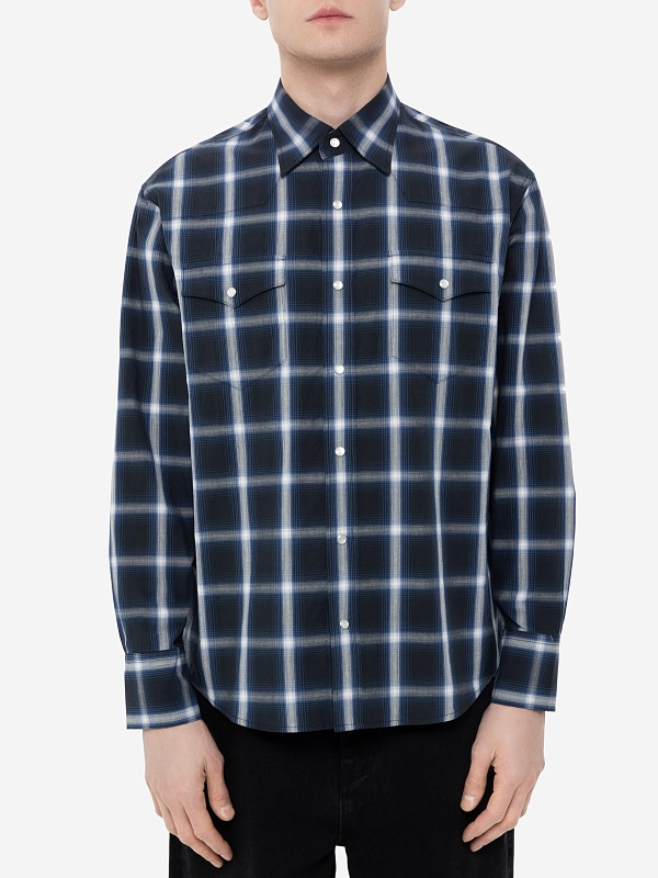 Рубашка муж Tonywack BE12SH15 NAVY/WHITE - 3