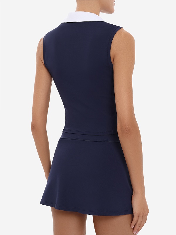 Топ (спортивный) жен Sporty & Rich TO02475326BL107 Dark Navy/White White - 4