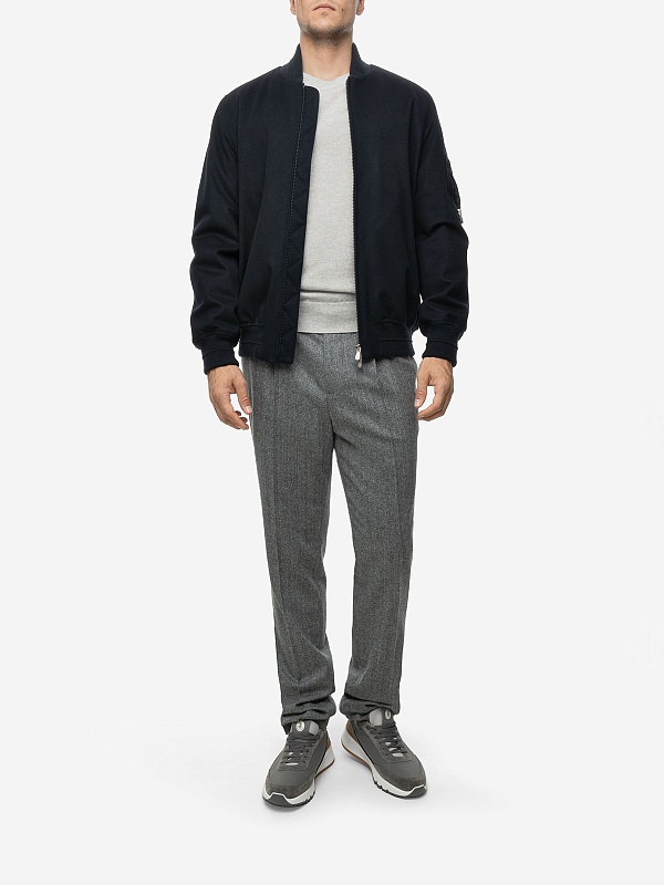 Бомбер муж Brunello Cucinelli MM4636474 NAVY - 1