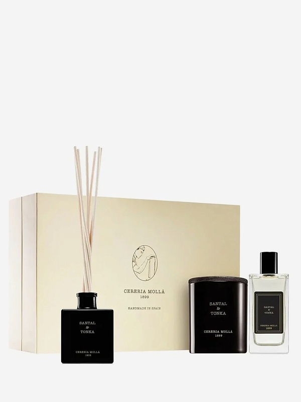Набор (свеча 230г, диффузор 100мл и спрей 100мл) унисекс Cereria Molla 1899 SET3C-ST BOUTIQUE Santal - 1