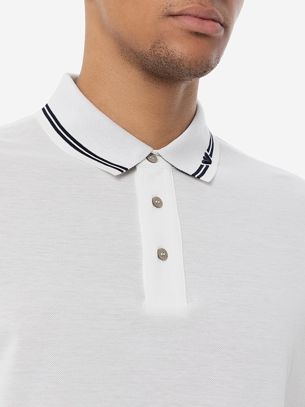 Поло муж Emporio Armani EM000852 AF12955 F0068 OFFWHITE TIPPING AND EAGLE - 4