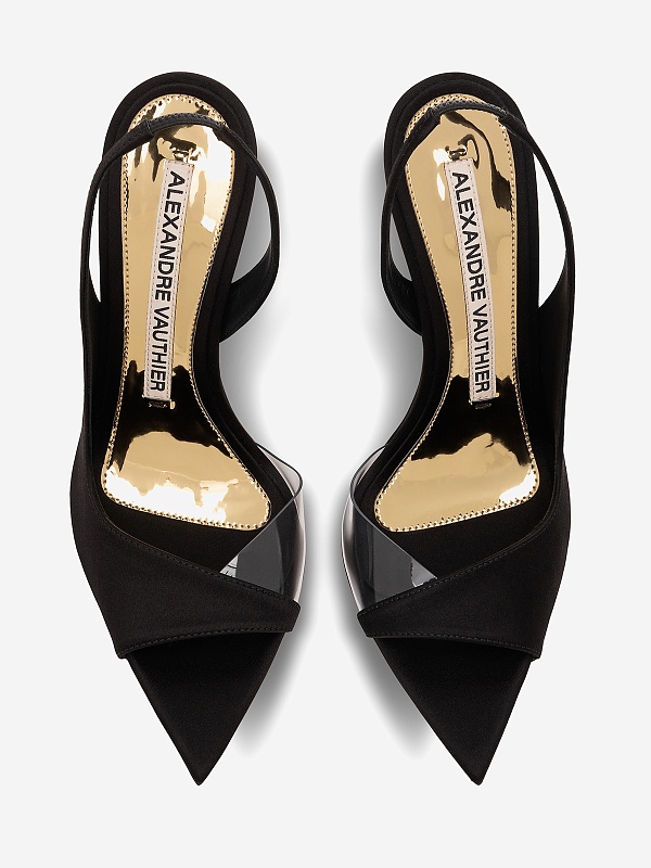 Босоножки (каблук) жен Alexandre Vauthier AVE4000-001 TRANSP/BLACK - 3