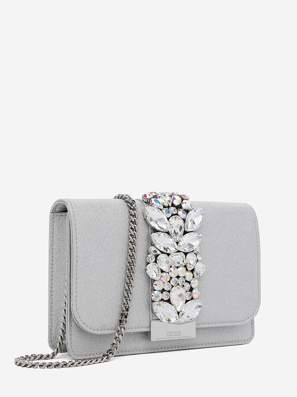 Сумка жен Gedebe cliky microglitter silver - 2