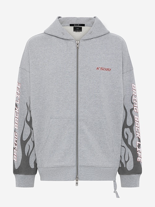 Толстовка на молнии муж Ksubi MSP25FL001 GREY - 0