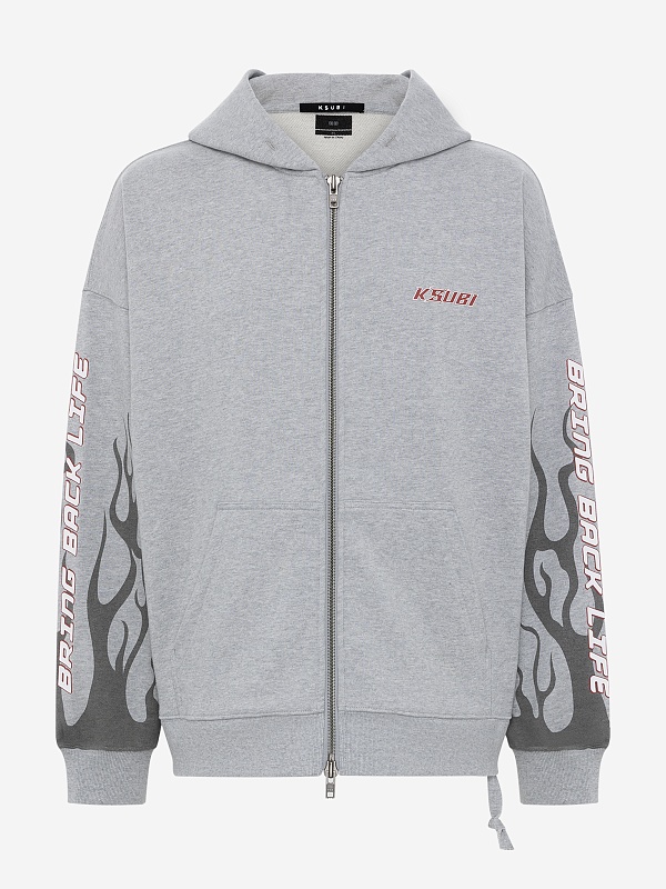 Толстовка на молнии муж Ksubi MSP25FL001 GREY - 0