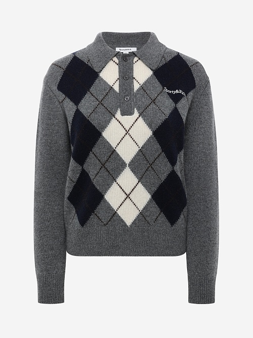 Поло с длинным рукавом жен Sporty & Rich WS07462300GY16 Gray - 0