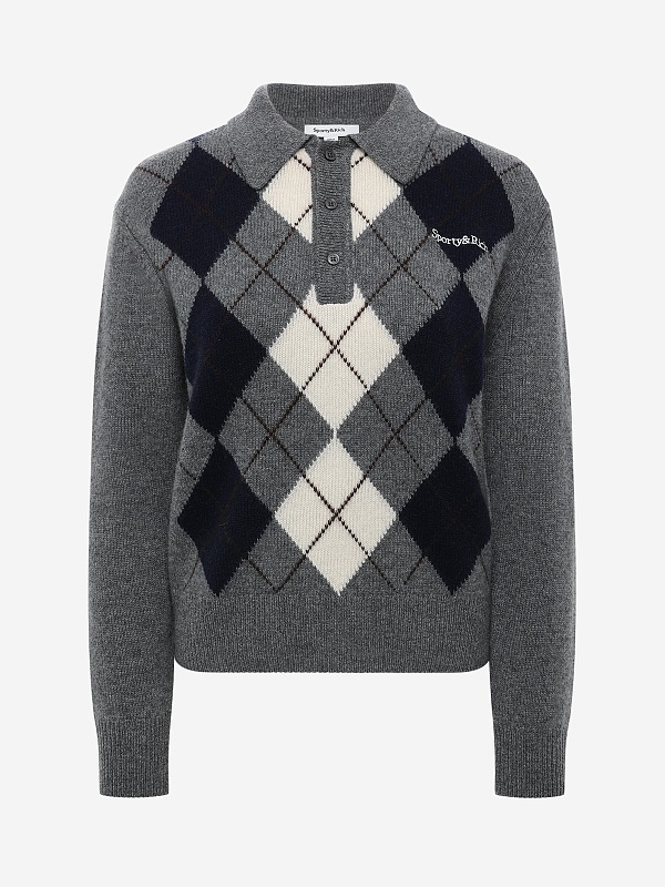 Поло с длинным рукавом жен Sporty & Rich WS07462300GY16 Gray - 5