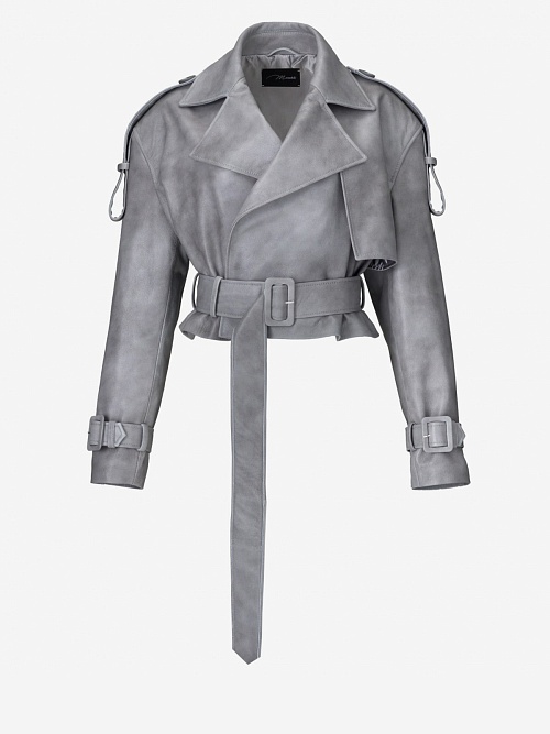 Куртка кожаная жен MANOKHI A00272 GREY - 0