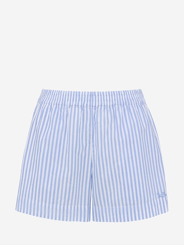 Шорты жен MC2 Saint Barth MEA002 03864H POPELINE SB BEACH STRIPES V 31 EMB - 5