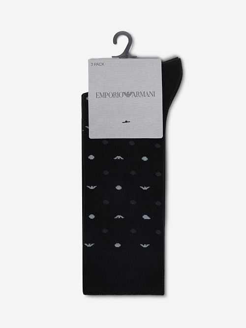 Набор (3 пары носков) муж Emporio Armani EM000554 AF18145 MC364 EAGLE/BLACK/BLACK - 0