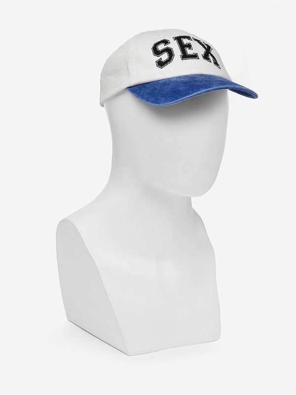 Кепка муж Carne Bollente SS26CAP0101 Off-White / Blue - 3