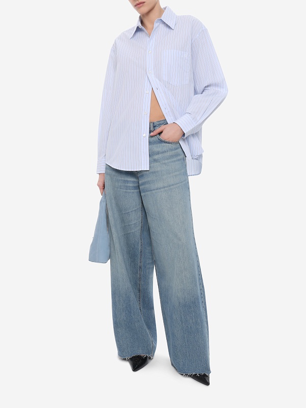 Рубашка жен DUNST UDSH6A104B2 SKY BLUE STRIPE - 1