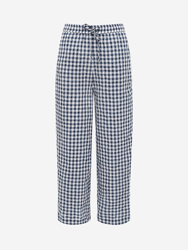 Брюки жен DUNST UDPA6B121N2 NAVY CHECK - 0