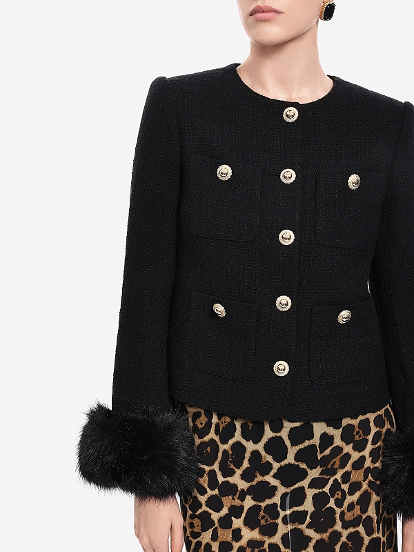 Жакет жен Self-Portrait AW25-088J-B BLACK - 4