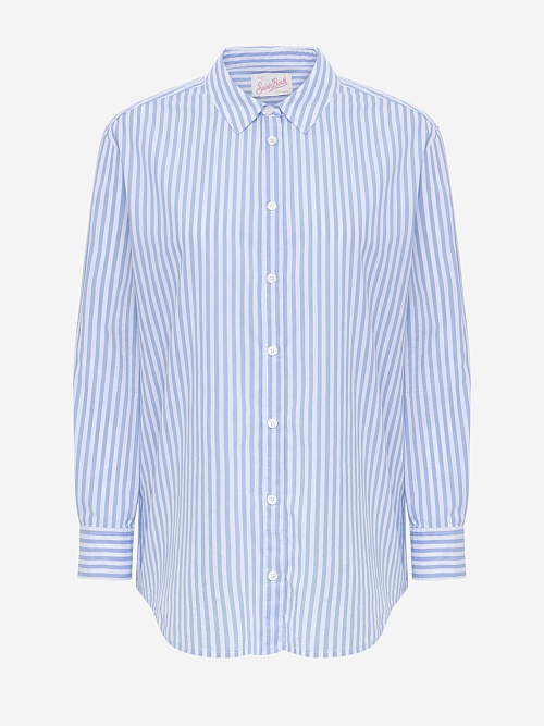 Рубашка жен MC2 Saint Barth BRIG001 03864H POPELINE SB BEACH STRIPES V 31 EMB - 0