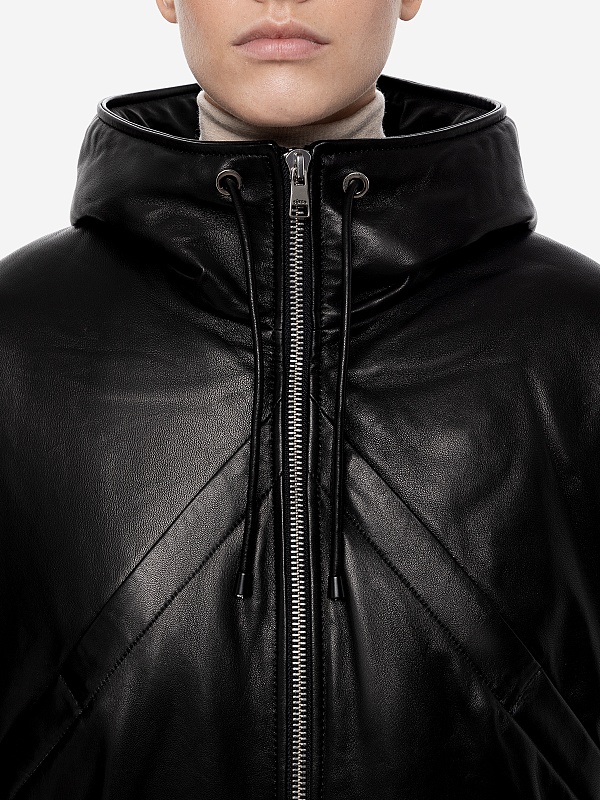 Куртка кожаная жен Burka an-2426 Черный - 4