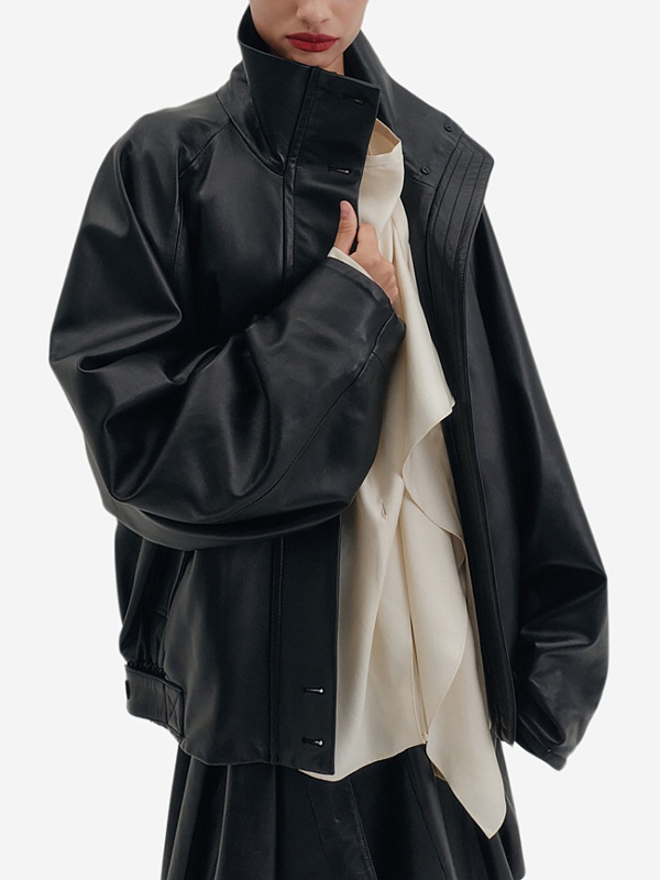 Куртка кожаная жен EENK EEB-1P453-LJ05-BK Black - 3