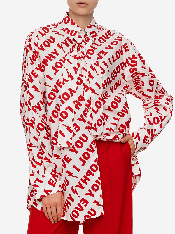 Блуза жен Philosophy Di Lorenzo Serafini 0225 5742 A1112 Fantasy print Red - 3
