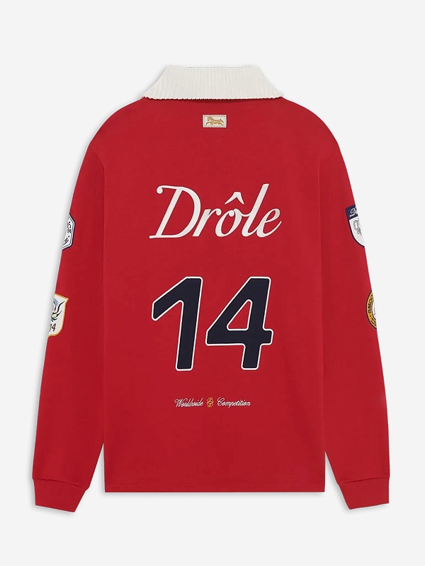 Поло с длинным рукавом муж Drôle de Monsieur I-PL158-CO127-RD RED - 1