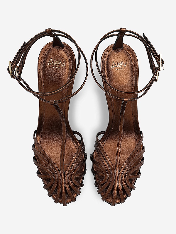 Босоножки (каблук) жен Alevi L26SC009.R.0795K69 DARK BRONZE - 3