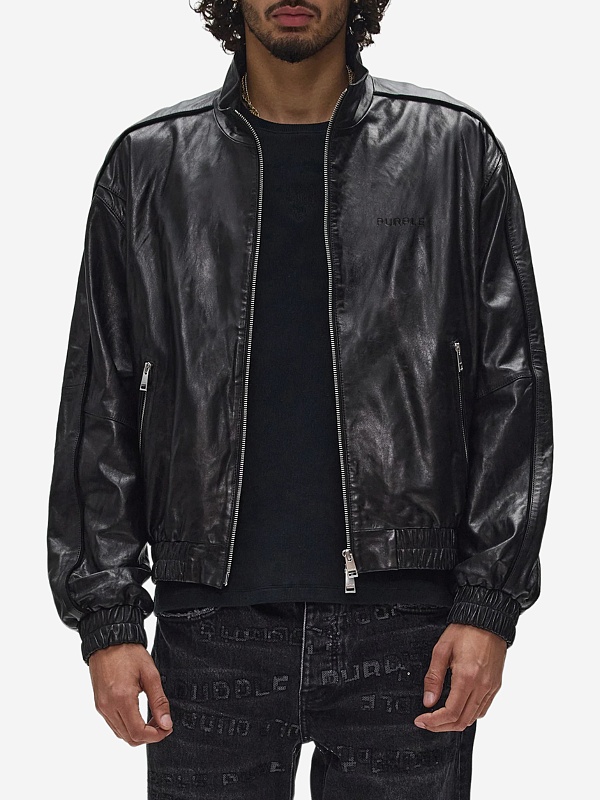 Куртка кожаная муж PURPLE M9610-LBTJ226 BLACK - 1