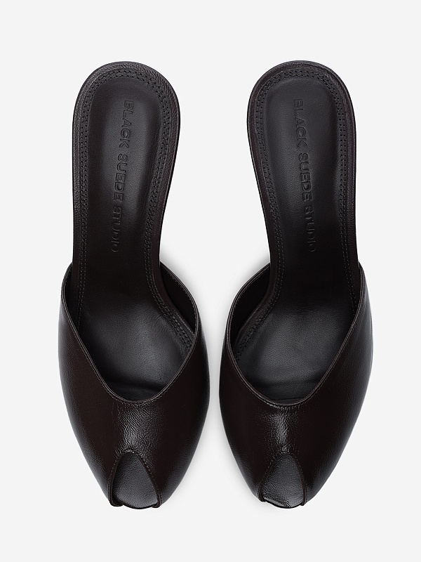 Мюли (каблук) жен Black Suede Studio DOVIE 70 | 70mm black coffee - 4