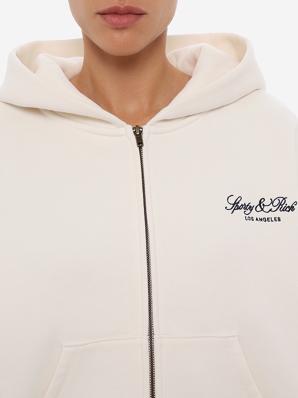 Толстовка на молнии жен Sporty & Rich ST09476269WH37 Ecru Navy - 5