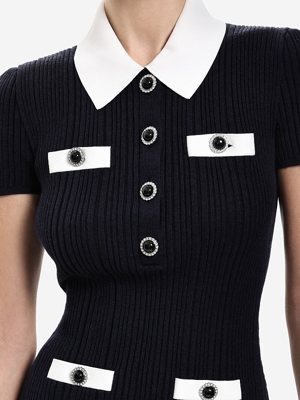 Платье жен Self-Portrait AW25-014S-N NAVY - 4