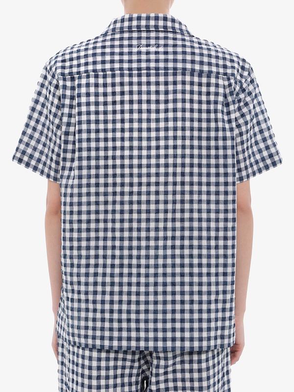 Рубашка жен DUNST UDSH6B133N2 NAVY CHECK - 4