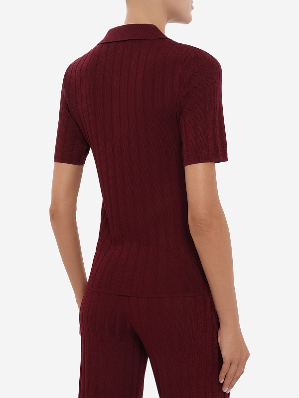 Поло жен Sporty & Rich WS06975326RE02 Bordeaux White - 4