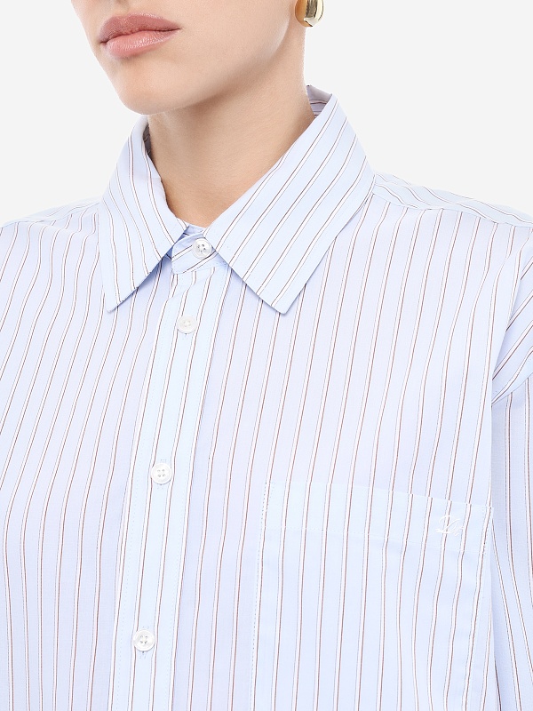 Рубашка жен DUNST UDSH6A104B2 SKY BLUE STRIPE - 5