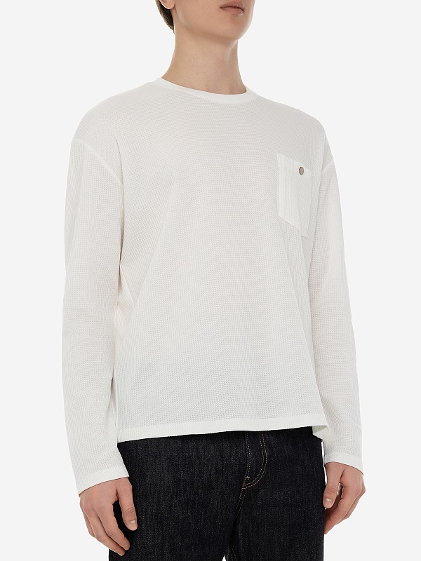 Футболка с длинным рукавом муж AGNONA PE23P_TT05U6_Y2031 N01 WHITE - 3