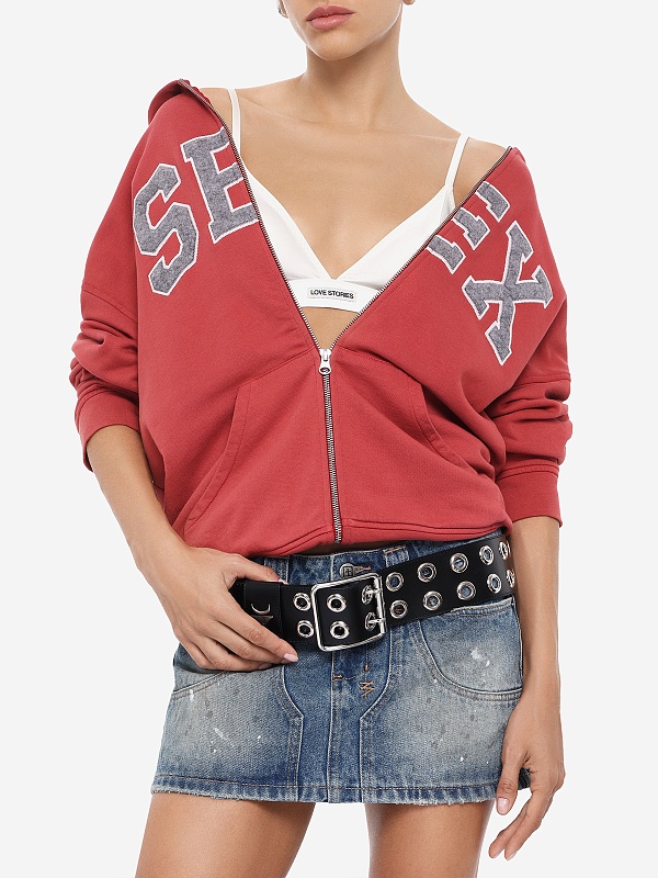 Толстовка на молнии муж Carne Bollente SS26ZH0101 Off-Red - 7