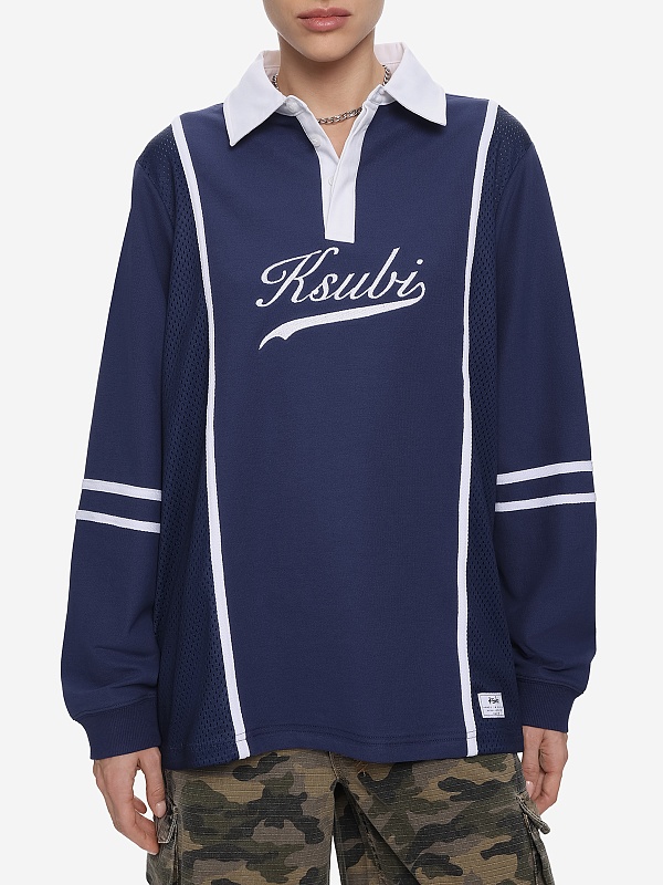 Поло с длинным рукавом жен Ksubi WPS26FT008 navy - 3