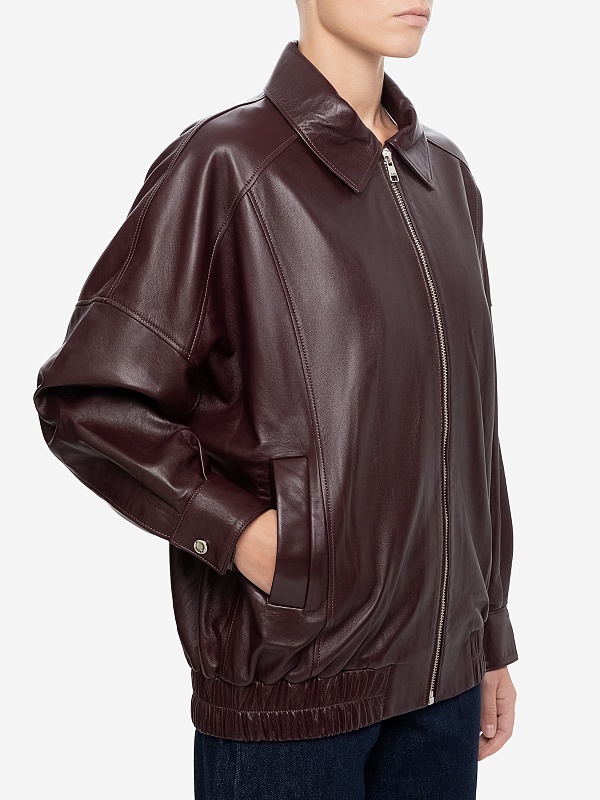 Куртка кожаная жен Burka gr-50 Бордовый - 2