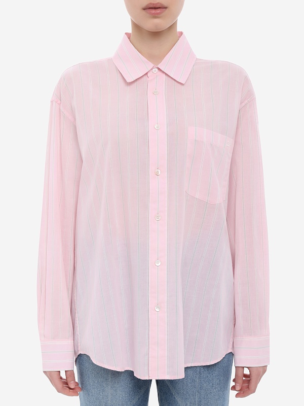 Рубашка жен DUNST UDSH6A104P1 SOFT PINK STRIPE - 3