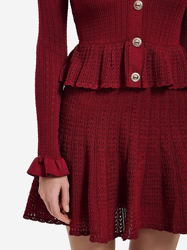 Платье жен Self-Portrait PF25-093S-BU BURGUNDY - 4