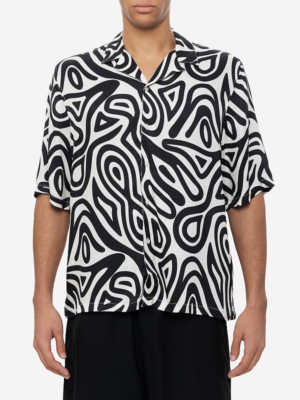 Рубашка муж Officine Generale S25MSHI008 BLACK/ECRU - 2