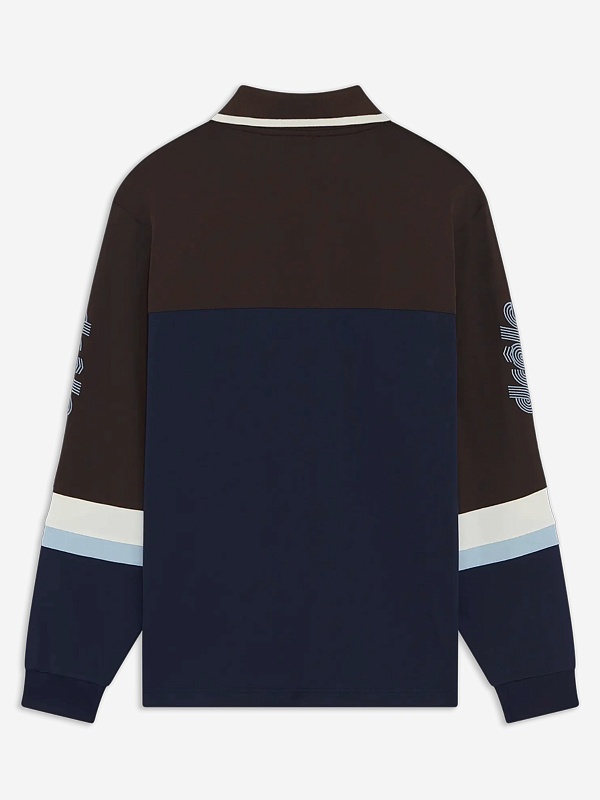 Поло с длинным рукавом муж Drôle de Monsieur I-PL159-CO195-NY NAVY - 1