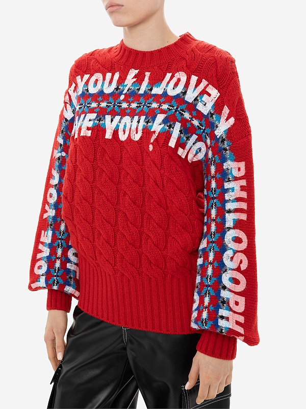 Свитер жен Philosophy Di Lorenzo Serafini 0938 5701 A1115 Fantasy print Red - 3