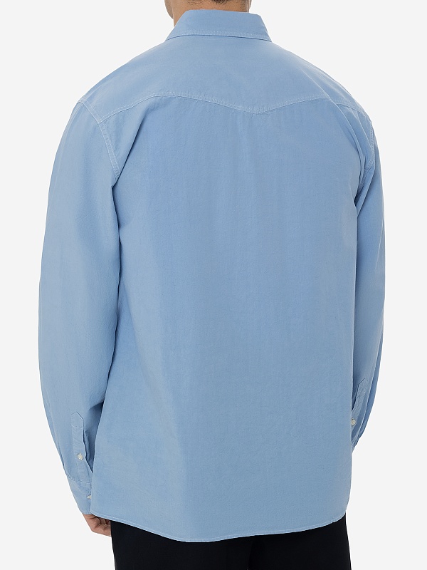 Рубашка муж Officine Generale S24MSHI002PRE CHAMBRAY BLUE - 4