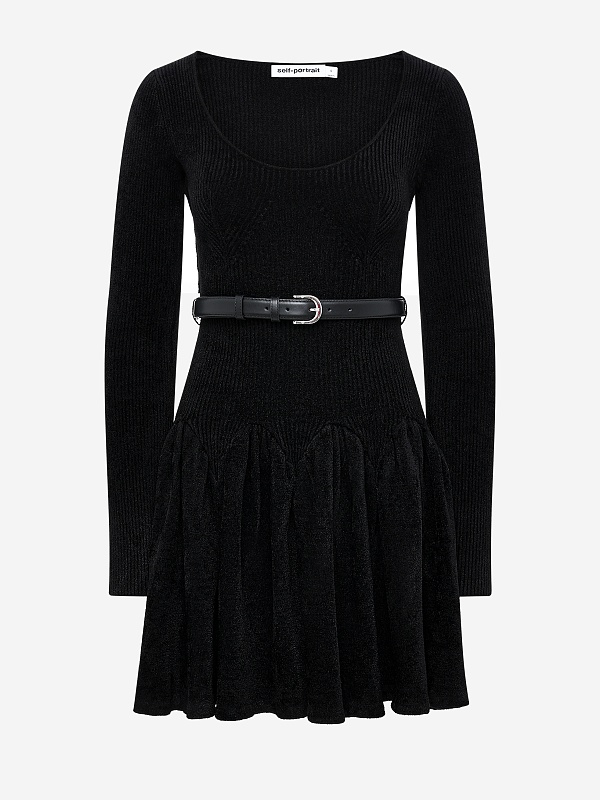 Платье жен Self-Portrait AW25-029S-B BLACK - 5